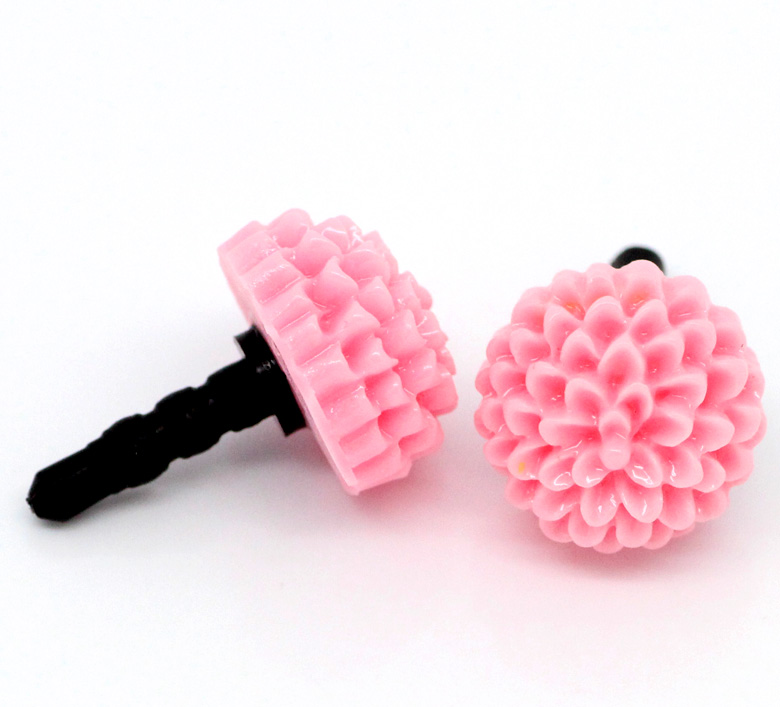 Headphone jack - Jewelry,pink flower