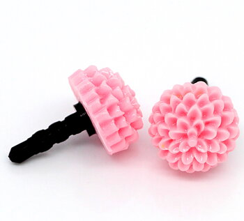 Headphone jack - Jewelry,pink flower