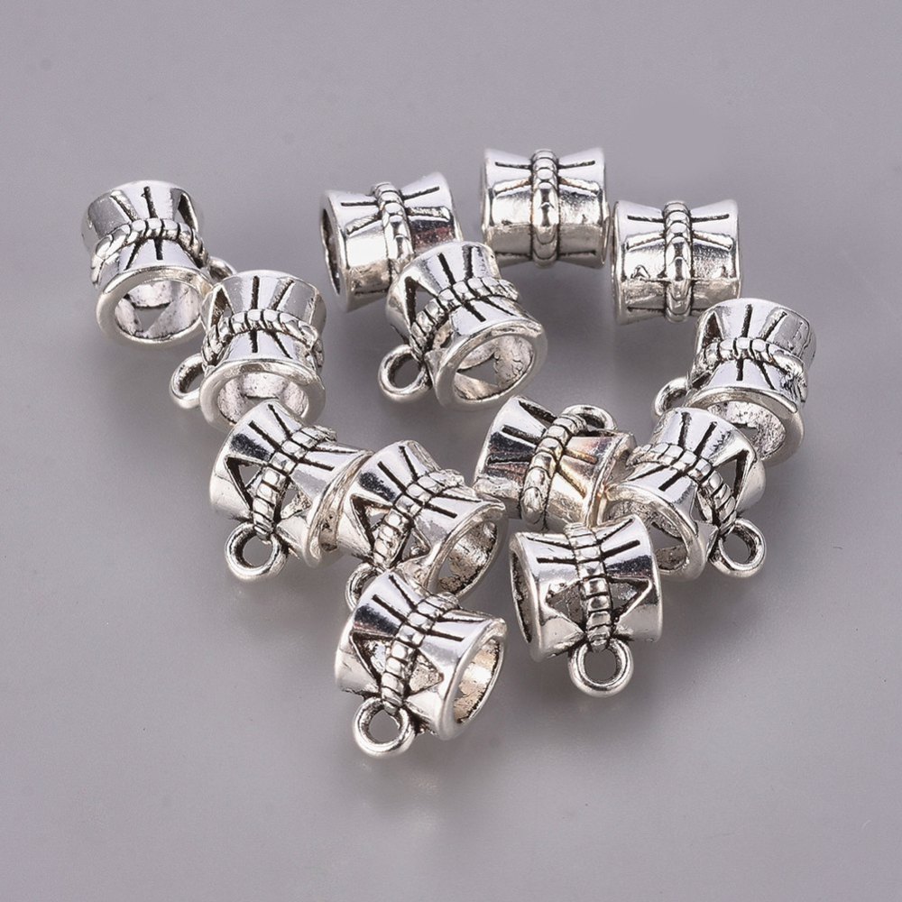 Connector / bail  silver pattern - 2