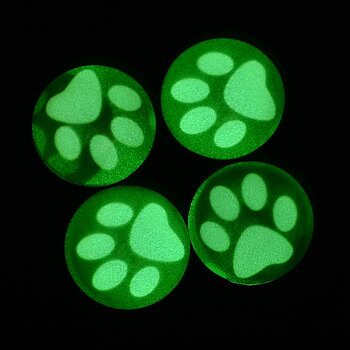 Cabochon/Camé i glas -   Glows in the dark, Tassar 10mm