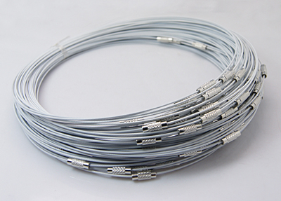 Halsring - wire , Bruten vit 10st