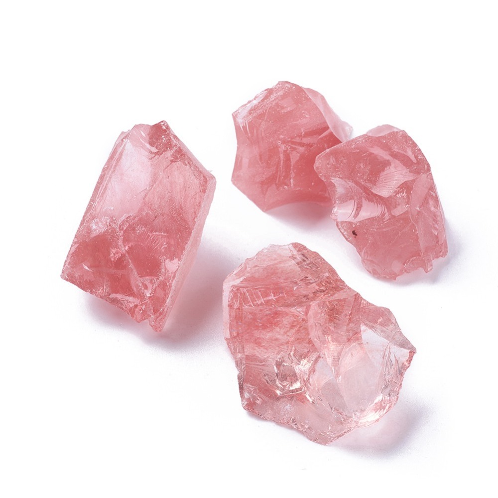Halvädelsten - Råhuggen Rose Quartz,  M