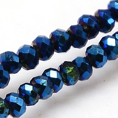 Faceted,   electroplated 2,5mm,  darkblue - 2