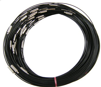 Halsring - wire , Svart,10st