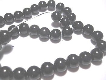 Vaxade Glaspärlor , 10mm,  svart