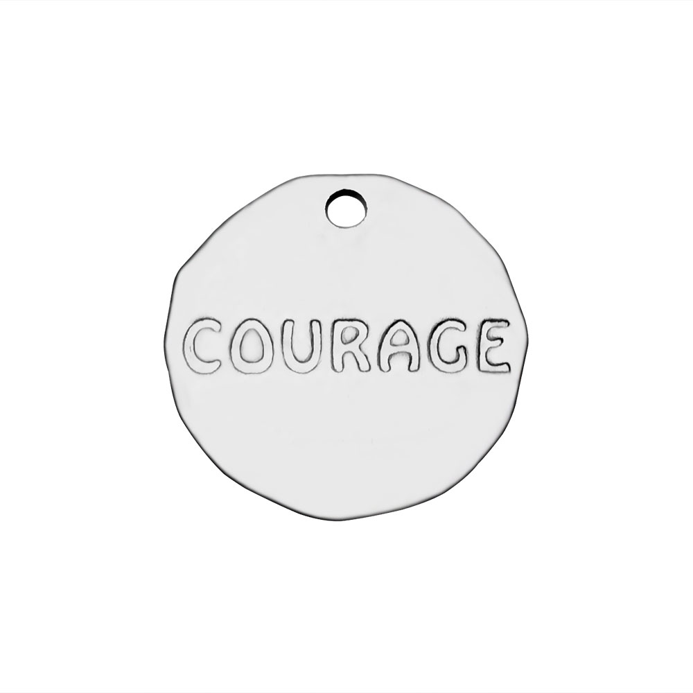 Berlock/tag - Stainless Steel - "Courage"