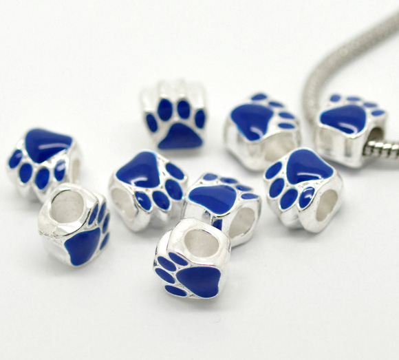 Bead / pendant- paw d.blue