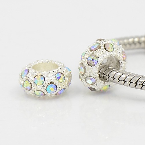 Pärla / hänge - Silver m strass-stenar, Clear AB - 2