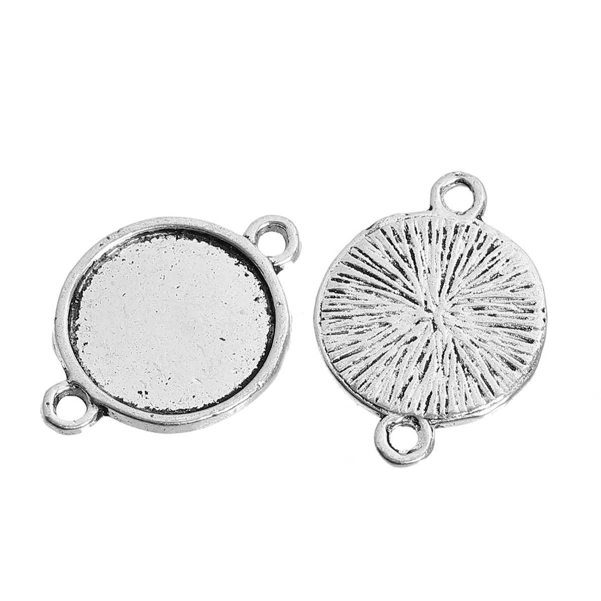 Cabochon Setting connector , antique silver 12mm