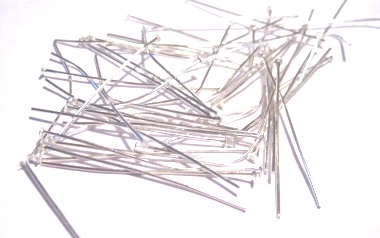Headpins, Silver 2.4cm