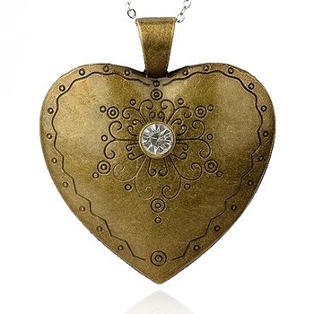 Large Luxury pendant - gold heart