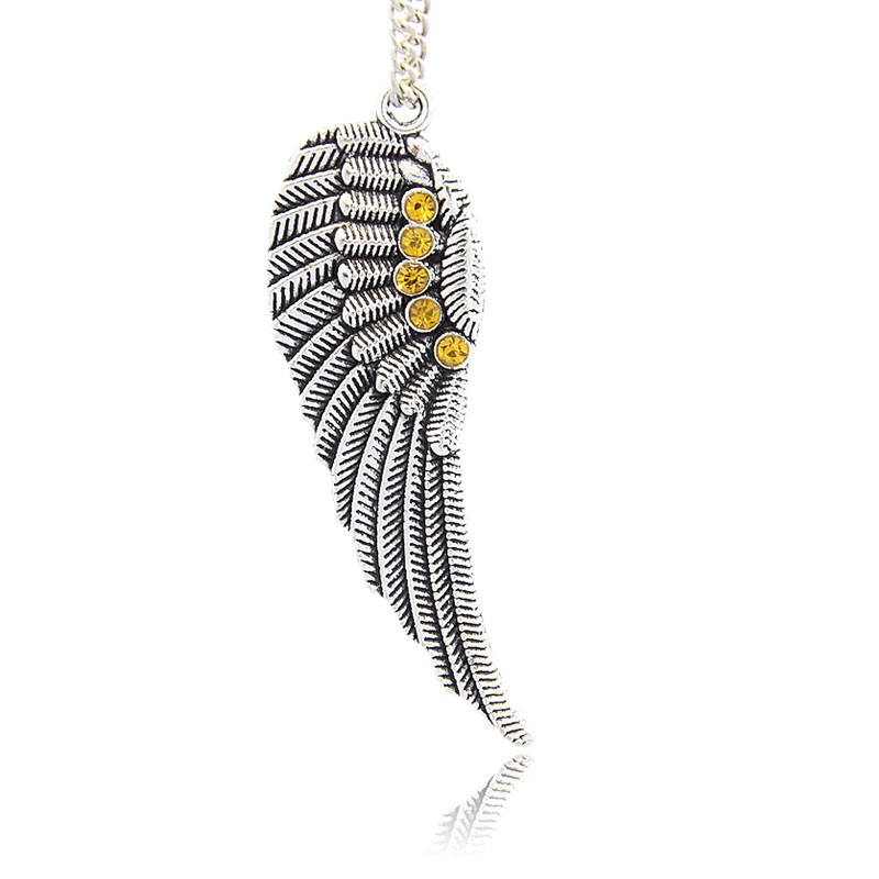 Berlock -  Vinge med strass,  Topas 52mm