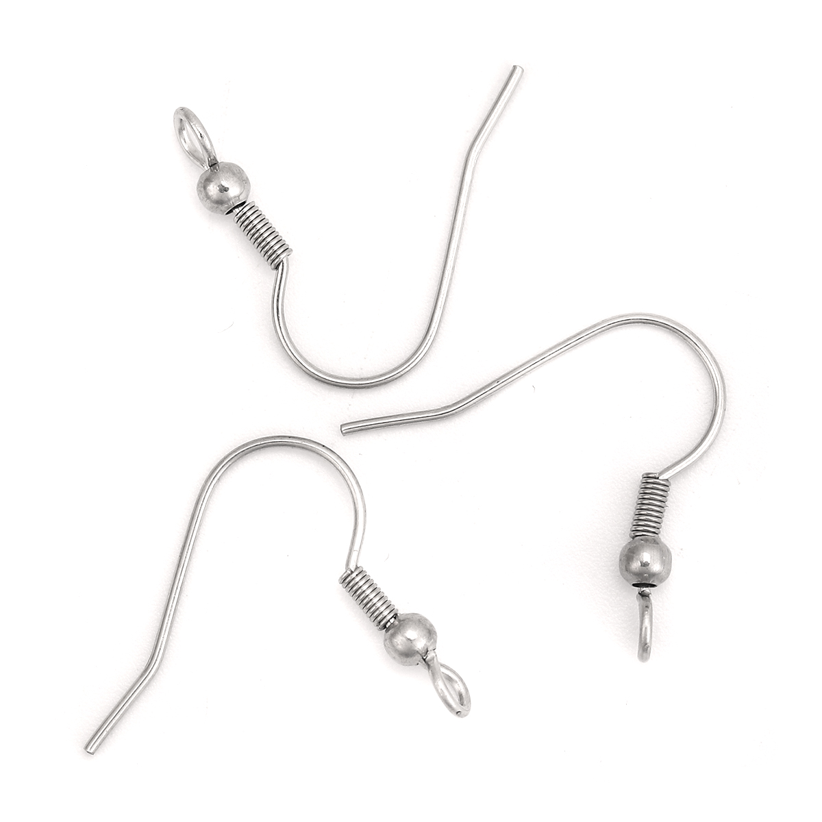 Earring Wires Hook stainless steel, 2 pair -  22mm 