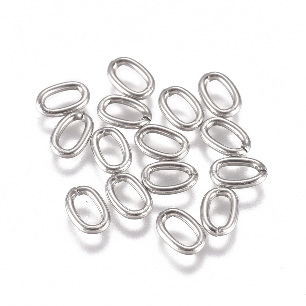 Jumprings,  Rostfritt stål / stainless steel, , 6x4x1mm, 200st