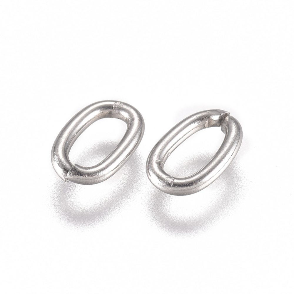 Jumprings,  Rostfritt stål / stainless steel, , 6x4x1mm, 200st - 2
