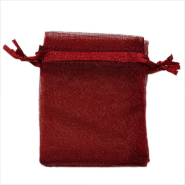 Organza bag 7x9cm,, dark red 10 st