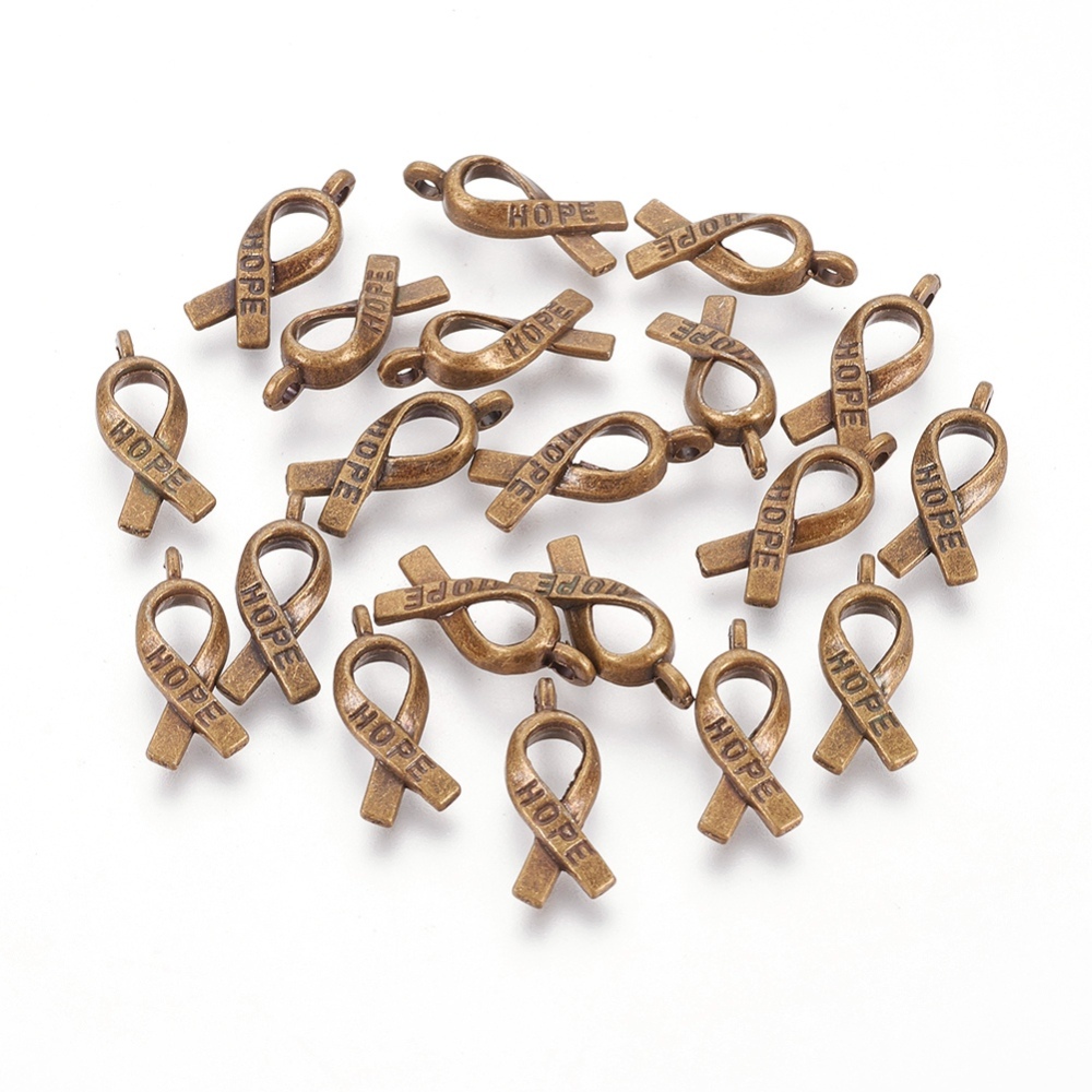 Charm bronze, Awarness Ribbon "hope" - 2