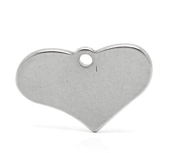 Tag i Stainless steel - heart 2