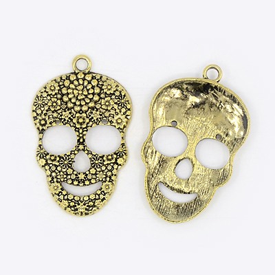 Large Luxury pendant - skull flower