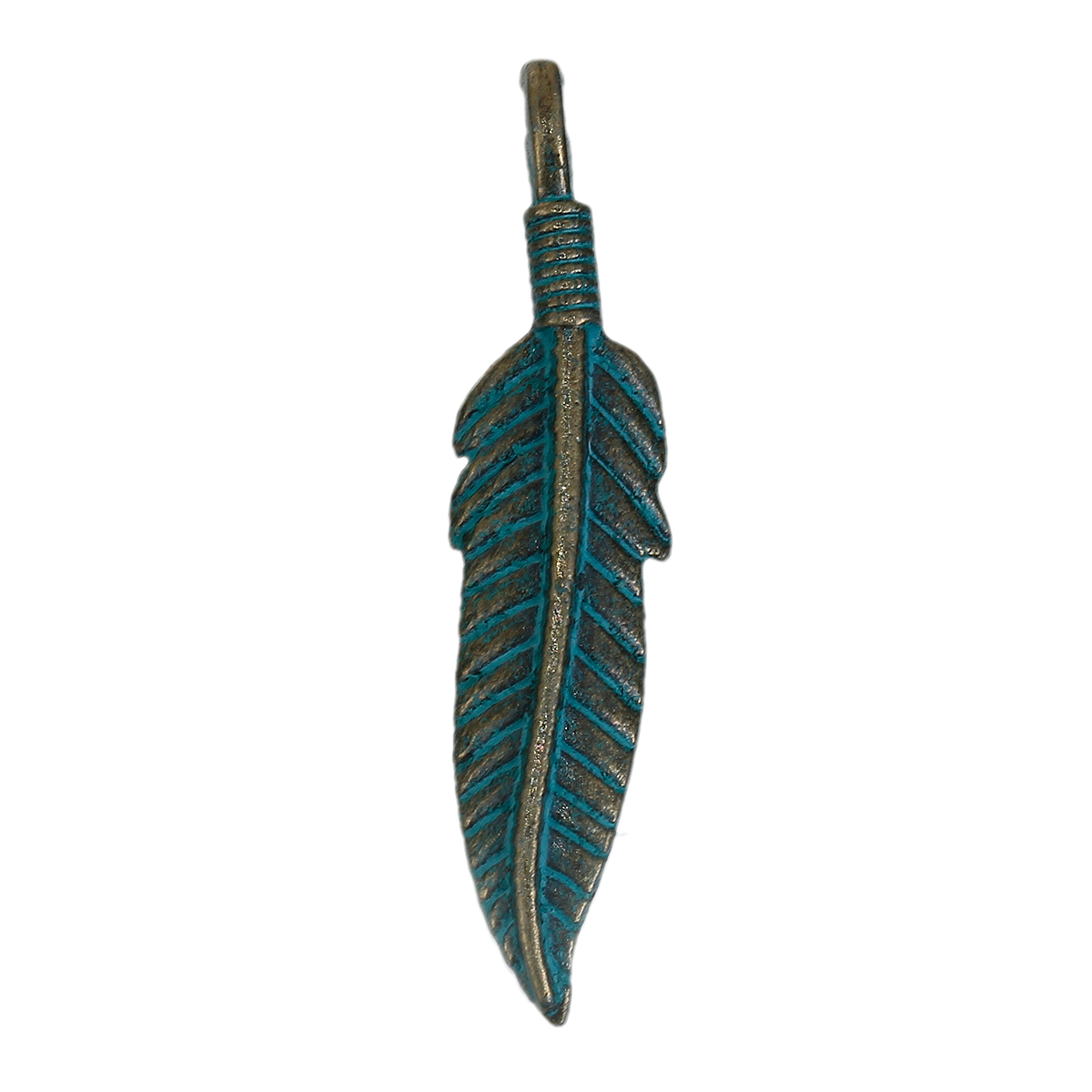 Charm  Bronze -  Patina Feather