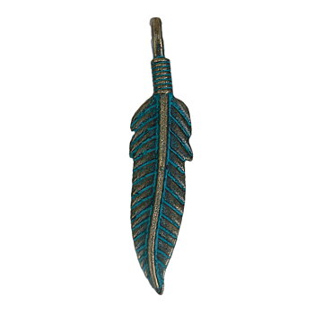 Charm  Bronze -  Patina Feather