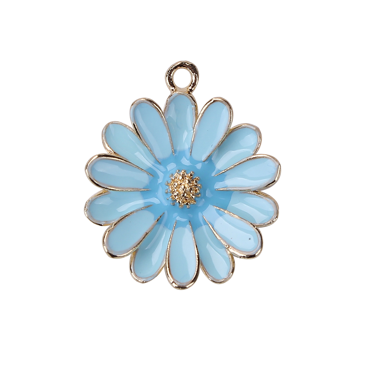 Berlock -  Daisy / Prästkrage blomma  Blå 28mm