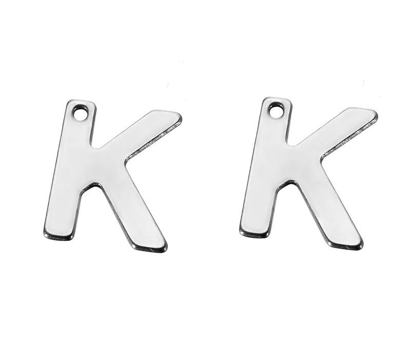 Berlock i rostfritt stål - "K"
