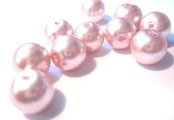 Vaxade Glaspärlor , 10 mm Gammelrosa
