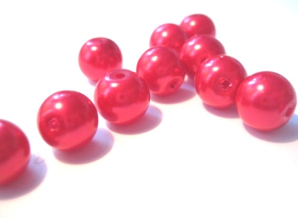 Vaxade Glaspärlor , 10 mm Djuprosa
