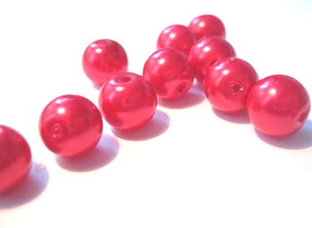 Vaxade Glaspärlor , 10 mm Djuprosa