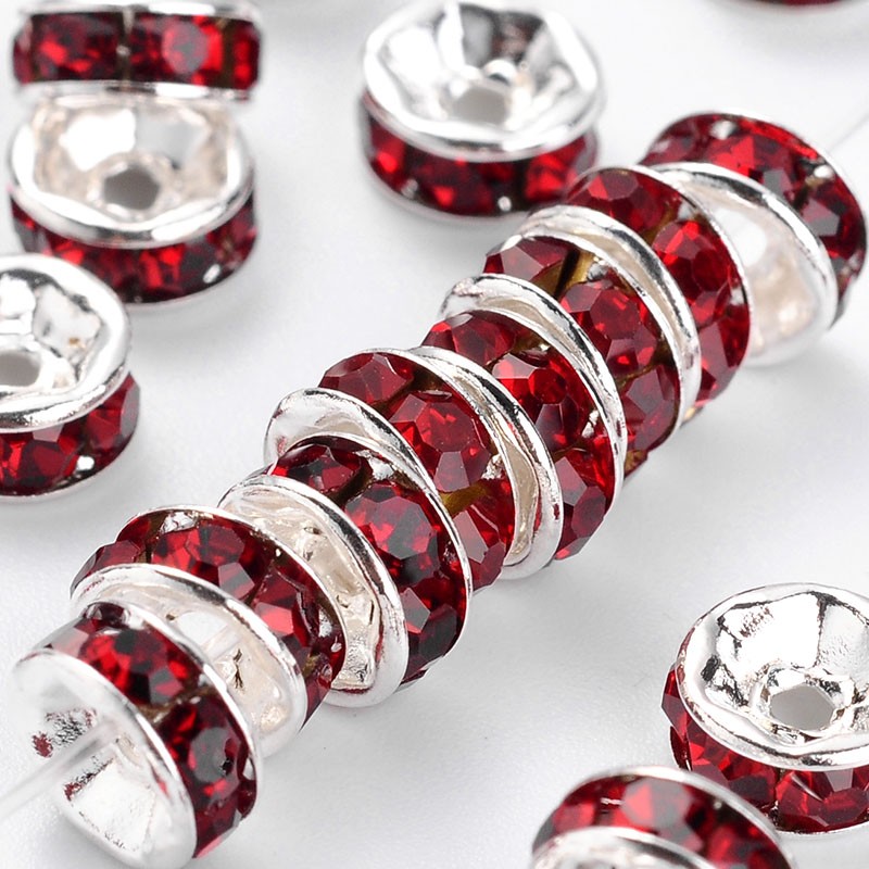 strass rondelle 6mmm,   Dark red