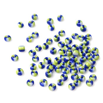 Seedbeads -3 color green / blue white 10/0