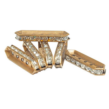  connector/ Spacer Bronze w rhinestones