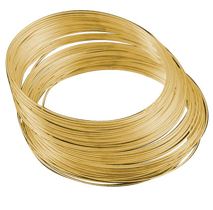 Memorywire , 55mm, 1mm tjock,  20varv, Guld