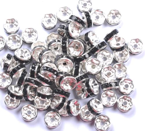 strassrondell, Silver 6mm Svart - 2