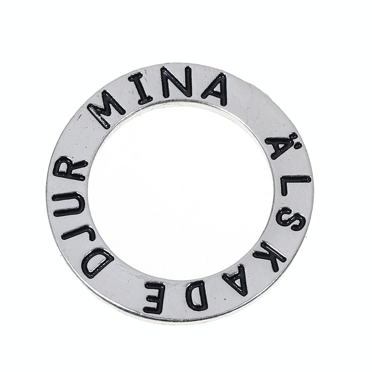 Budskapsring, silver  "MINA ÄLSKADE DJUR"