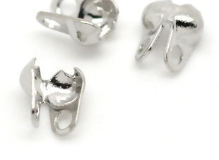Knutgömma med ögla "Charlotte" / kulkedjelås , platina, 1-1,5mm