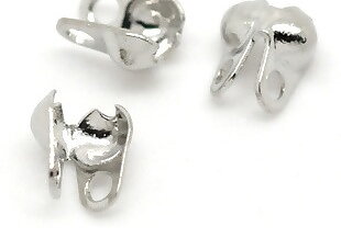Silver Plated Charlotte Crimps Bead Tip, fit 1-1,5mm