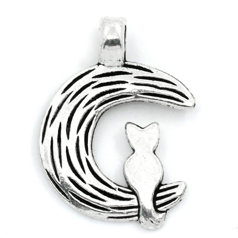 Charm,  Cat on moon , patterned