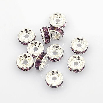 strassrondell, Silver  8mm,  Ametist