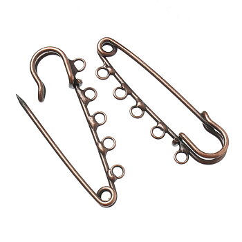 Safety pin with 5 rings, Copper - Kiltpin