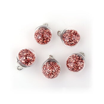 Charm  Glass Globe Bubble Bottle Charms , copper