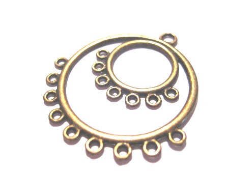 Earrings rings, bronze - 2