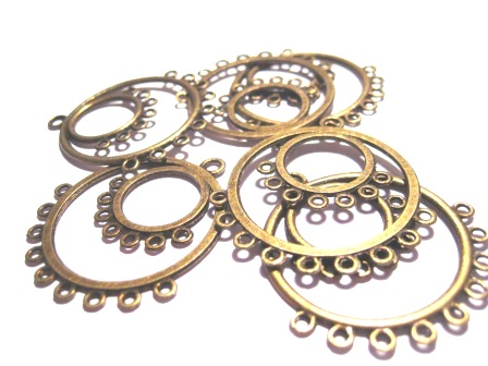 Earrings rings, bronze
