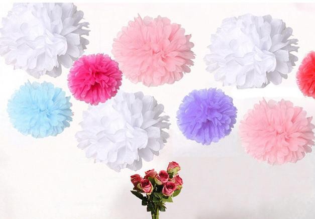 Pom poms 15 cm  orange - 3