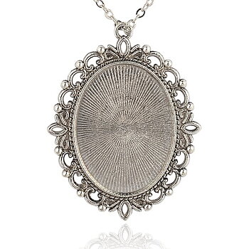 Cabochonhållare/ fäste  - Silver ornament 30x40mm