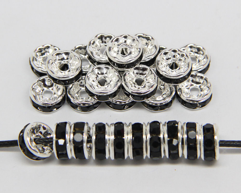 strass rondelle 8mm black