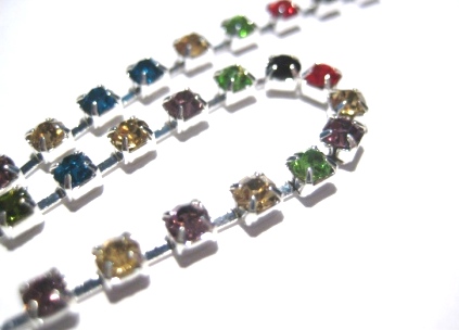 Rhinestone Chain - silver multi 3mm
