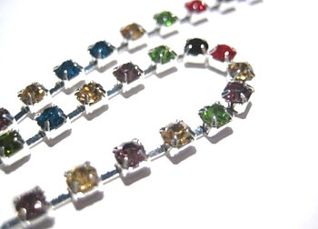 Rhinestone Chain - silver multi 3mm