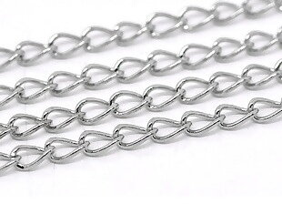 Curbkedja, 5,5x3,5mm platina 1m
